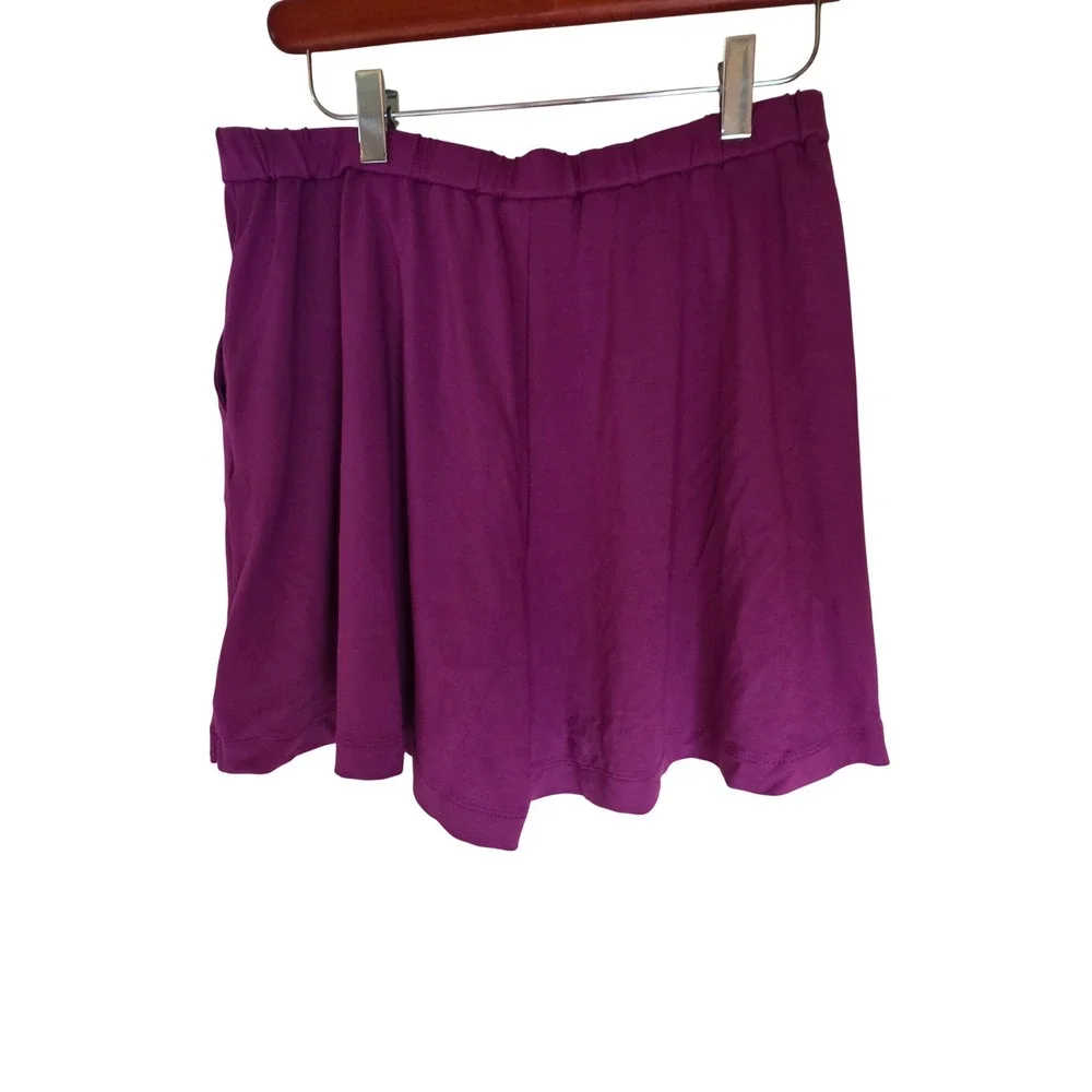J. Jill Wearever Collection Plum Purple Knit Pull‎ On Shorts Womens Small Petite